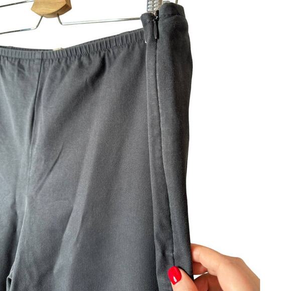 Eileen Fisher Plus 1X Gray Side Zip Organic Stretch Cotton Slim Ankle Pant (B) - Picture 4 of 8